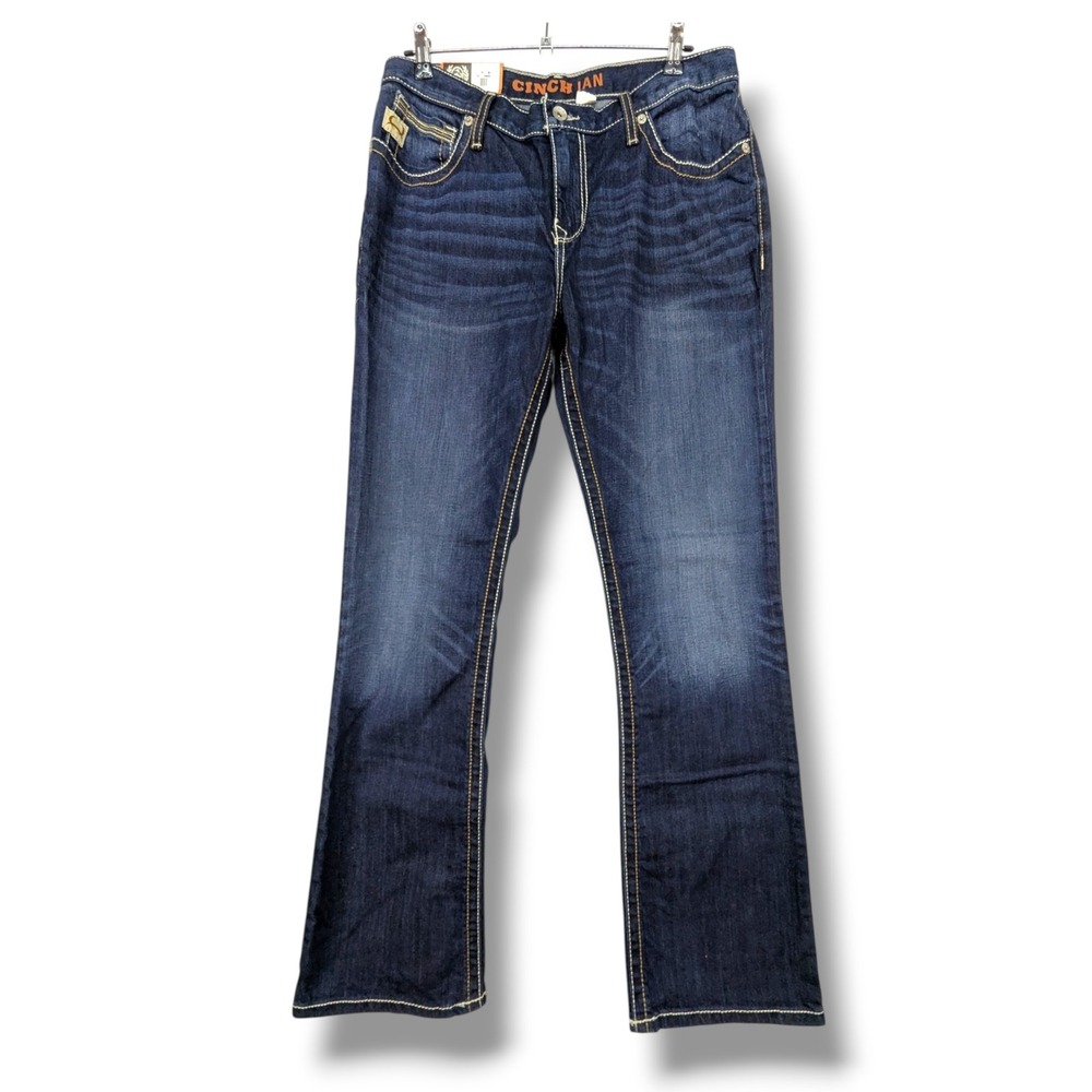 Cinch Ian Mens Jeans 34x34 Mid Rise Slim Bootcut ArenaFlex Dark Wash MB52636001